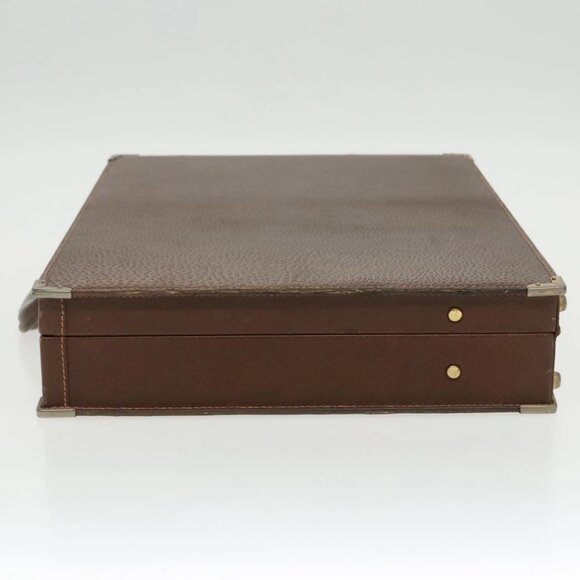 GUCCI Attache Case Trunk Leather Brown Gold - Picture 5 of 15